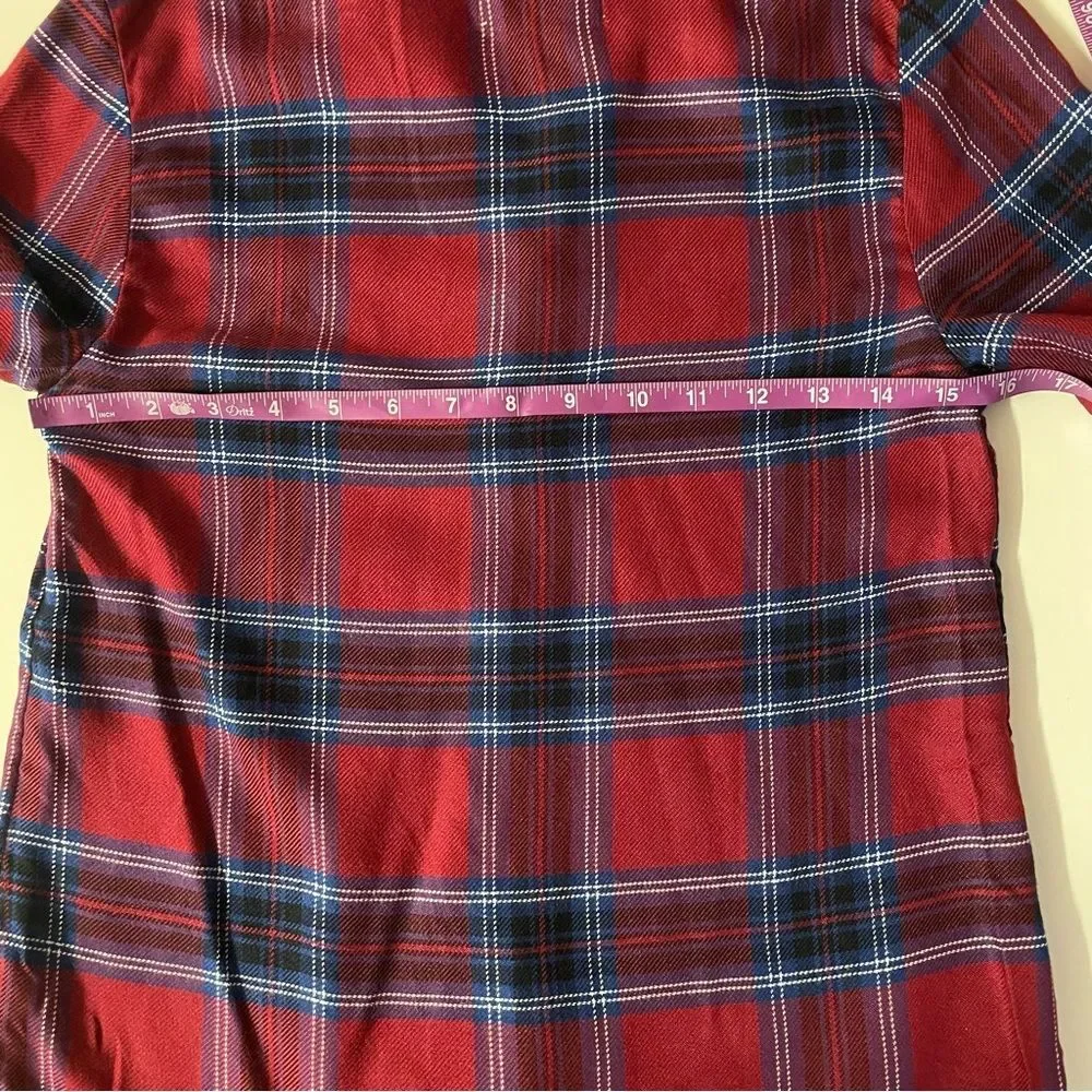 Old Navy Girls Burgundy|Blue|White Plaid Shirt Sz L (10-12) EUC
